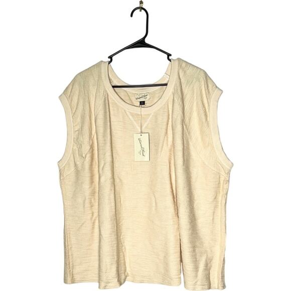 NWT universal thread off white / peach cotton top size 3X - Picture 1 of 5